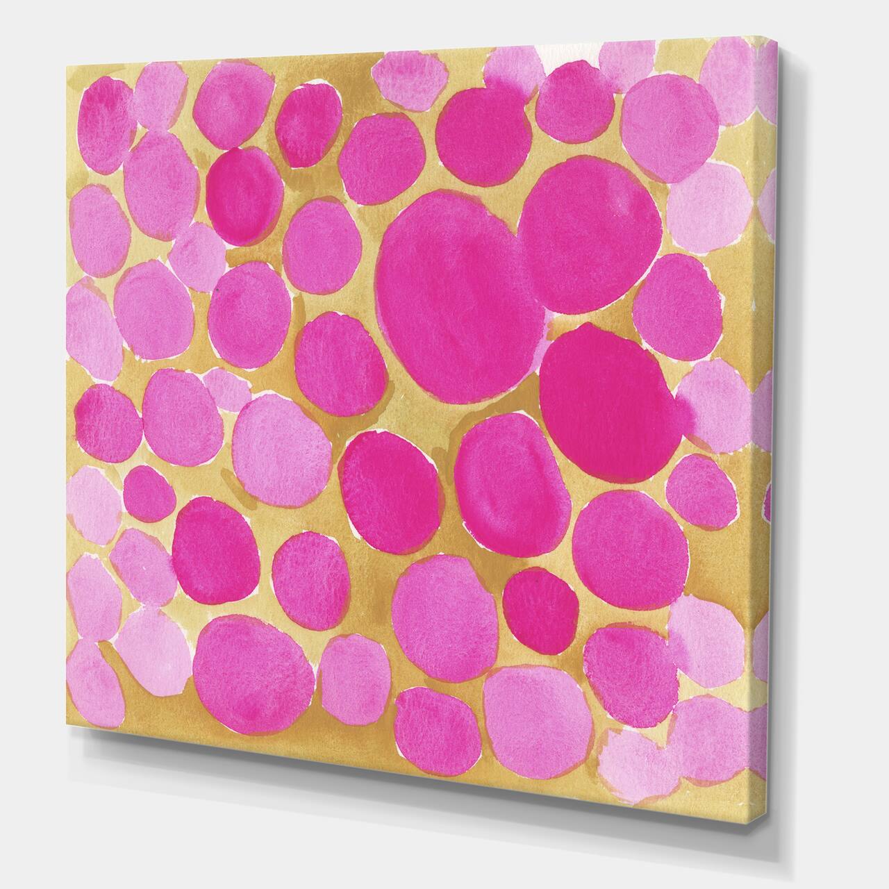 Designart - Pink Pebbles - Mid-Century Modern Canvas Art Print